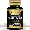 Himalayan Shilajit pentru bărbați - 1500 mg Shilajit Capsule pentru bărbați, Shilajeet pur pentru femei cu acid fulvin natural ocuring - Shilajet pentru energie îmbunătățită și sprijin imunitar - 120 Conte (Pachet de 1)