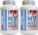 Îmi IUBESC PETS LLC Dog Imune Health - PET Immune Support - Câini și pisici - Booster - Sanatos - Turmeric pentru caini Joints - 120 Treats (2 sticle)