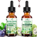 2 Pack Soursop Bitters lichid organic Soursop Extract de multivitamine drops w. Sea Moss, Seminte de struguri, Elderberry, Ulei nerafinat Soursop pentru piele, Boost imunitar, Digestion Aid