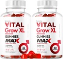 (2 ambalaj) Vital Gummies XL de crestere - Men's Performance Gumies 1050MG Vital GrowXL Blend, Vital Gummy Formula avansata de Gomitas, 120 Gummies pentru 2 luni