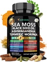Adndale Sea Moss Black Seed Oil Ashwagandha Ginger Capsule. Capsule SeaMoss cu ulei de semințe negru, Ashwagandha, Turmeric, Moringa, Bladderwrack, Brodock Root, Manuka miere, scorțișoară