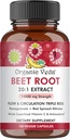 Capsule cu rădăcină de sfeclă organică Veda - Triple Reds Nitricythronic Beets Suplimente - Nitrați concentrați și vitamina C Amestec de root extract, Spanac roșu, rodie, Pepper negru - 120 capsule