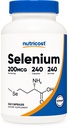 Nutricost Seleniu 200mcg, 240 Capsule vegetariene, Non-GMO, Gluten Free L-Selenometionină