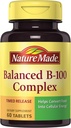 Nature Made Balanced B-100 Timed Release (Thiamin, Riboflavin, Niacin, B6, B12, Biotin, Pantotenic Acid & Folic Acid) Tablete 60 Ct