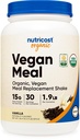 Nutricost Organic Vegan Masă de înlocuire Shake Powder (Vanilla) - certificate USDA Organic, Vegan, și Gluten Free