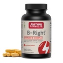 Jarrow Formulas B-Right - 100 Veggie Caps - Low-Odor Vitamina B-Complex Formula - Energie și suport metabolic - Promovează creierul, inima și sănătatea cardiovasculară - 100 Serviri