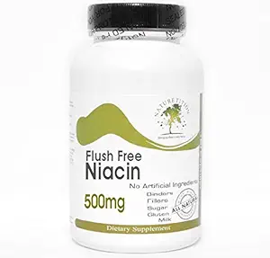 Culoare liberă Niacin 500mg ~ 90 capsule - fără aditivi ~ Suplimente naturiste