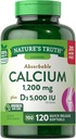 Adevărul despre Calciu absorbabil 1200 mg Plus D3 5000 UI per Servire Softgels de eliberare rapidă - 120 ct, Pachet de 2