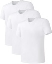 DAVID archive bărbați Undershirt Combed bumbac T-Shirt moale de umiditate-Wicking Subshirt Crew Neck sau V Neck Tees 3 Pack