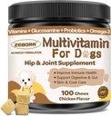 Câine Multivitamine cu minerale pentru sănătate generală - Vitamine de câine și suplimente cu glucosamină, Probiotice pentru cățeluș și câini de rang înalt cu minerale - Omega 3 ulei de pește pentru piele și haină - 100 Chews