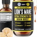 HERBIFY Lions Mane Supliment - Daily Mushroom Supplement for Memory, Focus & Clarity - Brain Booster - Lions Mane Tincture for Immune Support - 4 Fl oz