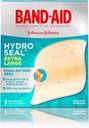 Band-Aid Brand Seal Hidro Seal Bandaje de gel hidrocoloid adeziv pentru Îngrijirea Rănilor şi Blistere Relief, Pad Blister rezistent la apă şi dovada duşului, Steril & Long-Lastting, Extra Large, 3 ct