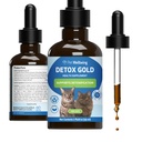 Pet Wellbeing Gold dezintoxicare pentru pisici - Detoxifiere blândă și suport de eliminare, Ingrijirea sistemului imunitar, Nettle, Binecuvântate Thistle, Brodock Root - Veterinarian-Formulat Herbal Supliment 2 oz (59 ml)