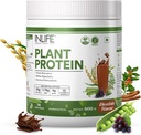 INLIFE Plant Proteine Powder - Pea, Quinoa & Brown Rice - 25g Proteine - Ashwagandha, Ceai verde și extract de semințe de struguri - Supliment (500 g, ciocolată)