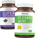 Antioxidanți & St. John's Wort (2-Lonth Supply) Serenity Antioxidant Blend - Super Antioxidanți - Powerful Super Food Daily Blend (120 Caps) & St. John's Wort - Powerful 9000mcg Extract (120 Caps)