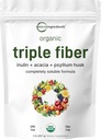 Micro Ingredients Organic Triple Fiber Powder, 2lb | Natural Prebiotic to Support Digestive & Gut Health | Soluble, Easily Digestible | Unflavored, Vegan