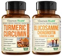 Curcumina turmerica cu extract de piper negru & Glucosamină Chondroitin MSM supliment comun de sprijin
