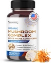 Complex de ciuperci organice cu coamă de leu, Cordyceps & Turkey Tail 