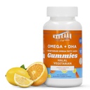 Halal Omega 3 pentru adulți și copii - Omega 3 gume vegetariene cu aromă de lămâie și portocale - Adulți și copii Gummies - 60 Conte