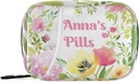 personalizat cutie pilula 7 zile pilula sac de caz de acuarelă Floral personalizat Nume Travel Pill Organizator sac cu Zipper Portable Weekly caz Compact Dimensiune pentru Deţinătorul Suplimentului de Vitamină