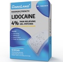 CARELAND 4% Lidocaină Patch-uri 18 PC-uri rezistent la apă Rezistenta maxima Back Pain Produse de relief patch-uri cu granita adeziva puternica, pentru gât Knee Nervi Umăr durere Relief relaxor musculare, Super Sticky