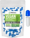 XPRS Nutra Dimensiune 0 Capsule goale - 100 Capsule Vegane goale conte - Pastile vegetariene - Capsule vegetale DIY Umplere - Capace pentru pastile Veggie pentru a face-Toit-Yourself Suplements (alb/alb)