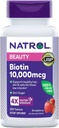 Natrol Biotin 10000 mcg, aromă de căpșuni, comprimate de dizolvare rapidă, extra Putere, 250 conte