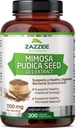 Zazzee Mimosa Pudica Seed 10:1 Extract, 200 capsule Vegan, 1100 mg, 3+ Luna de aprovizionare, Potent 10:1 Extract, non-GMO și All-Natural