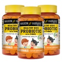 MASON NATURAL Copii sanatosi Probiotic cu fibre - functie digestiva sanatoasa, imbunatatit sanatate Gut, 60 Chewables (Pachet de 3)