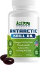 Active Lifestyle Antarctic Krill Oil Supplement, High Absorbtion EPA, DHA, Astaxantin & Fosfolipid, Red Krill, GMO Free, Gluten Free, Soy Free, Dairy Free, Lab Testat, Made in USA