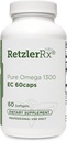 HormoneSynergy Omega 1300 CE ulei de pește Softgels - Omega de înaltă rezistență 3 Supliment cu absorbție îmbunătățită - IFOS verificat, acoperit enteric, 600mg EPA, 260mg DHA - 60 Conte