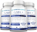 Stiinta aprobata GABA+ - Promoveaza calmul, imbunatatirea somnului, imbunatatirea dispozitiei - GABA, L-Theanina, L-Arginina, Vitamina B6, BioPerina - Absorbtie ridicata - 180 capsule - Vegan