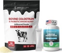 Colostrum Supliment pulbere pentru Gut, Immune Health & Nutrient Absorbtion, 30 Servings + Creatin Monohidrat capsule pentru Constructor musculare