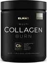 ELMNT Super Colagen Pulbere pentru femei Pierderea in greutate + Frumusete w. Probiotice, Acid hialuronic, ACV, KSM-66, Biotin - Premium Multi Colagen Peptides Proteine Supliment Colageno pentru femei (nearomatizate)