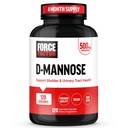 Force FACTOR D Mannose, D-Mannose 500mg Supliment pentru a sprijini tractul urinar Sănătate pentru femei și bărbați, suplimente de control al vezicii urinare, calitate premium, Vegan, non-GMO, 120 capsule