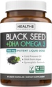 Capsule de ulei negru presate la rece - Vegan Non-GMO Nigella Sativa Black Seed Oil Supliment cu Omega 3 DHA pentru tot corpul Wellness & Brain Support - Vegan Omega 3 & Thymochinone-Rich (1 lună)