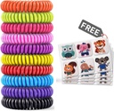 Brățară țânțar 20 pachet cu 4 patch-uri, Bande Wrist impermeabile Bug replicant, Fit pentru copii și adulți, Ingrediente naturale și Deet-Free,Pest Control, protecție interioară în condiții de siguranță