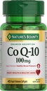Natura's Bounty CoQ10 100mg pentru Heart Health Support, Non-GMO Q-Sorb Cozyme Q-10 Suport antioxidant şi Wellness cardiovascular, Supliment alimentar, Softgels de eliberare rapidă, 45 ct