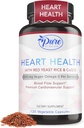 Pure de natura Red Yeast Rice cu CoQ10 Supliment pentru bărbaţi şi femei, 200mg Vegan Omega 3 Per Servire, Gluten-Free non-GMO, 120 capsule