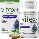 VH Nutrition VITEX+ | Vitex Chasteberry Supplement for Women | Hormonal Balance* and Fertility Support* | 650mg Per Serving of Vitex Berry Extract Powder | 60 Capsules