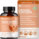 Curcumina ecologica cu Pepper negru si BCM-95 - pentru suport inflamator, Brain & Immune Health - 60 Vegan Capsule Turmeric, 1000mg Per Serva - Suplimente de Curcumina Herbal