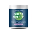 BIOHM Super Greens, Green Superfood Powder (8.5 Oz, 30 Servings) Antioxidant Veggie Powder & Smoothie Mix, 34 Superfoods & Spirulina, Digestive Enzime, Prebiotice și Probiotice, Amestec Berry Flavor
