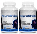 NeuroShield, Brain Supplement a Nootropic Brain Booster and Memory Supplement, Contine Huperzine A, Ginko Biloba, Bacopa Plus Antioxidanti pentru sanatatea creierului, Multi-Ingrediente, 2 Sticle, 180 Capsule