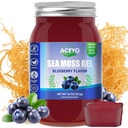 ACEYO (18 OZ) Irish Sea Moss Gel Organic Raw Vegan aroma de afine 102 Vitamine si Minerale Wild Harvested non-GMO Immune Defense Booster tiroida suport digestiv