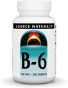 Sursa Naturals Vitamina B-6, 100 mg Sistemul imunitar suport - 250 comprimate