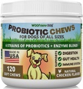 Probiotice pentru câini - Digestive Health, Gut Flora, suport Bowel, Suport Sistem imunitar - Soft Chews Supplement pentru câini 120 ct, Made in USA