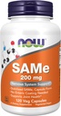 NOW Foods Supplements, SAMe (S-Adenosyl-L-Methionine)200 mg, Nervous System Support*, 120 Veg Capsules