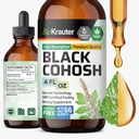 BIO KRAUTER Black Cohosh Tincture - Black Vegan Cohosh Suplimente Femei Suport - Alcool și zahăr gratuit - 4 Fl.Oz.