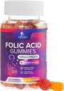 Gume de acid folic pentru femei 785 mcg, Vitamine prenatale esentiale pentru mama si copil, Vegan supliment folicular Gummy, Daily Vitamina B9 surplus de putere Folat, Înainte de a în timpul sarcinii - 60 gume