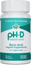 pH-D Feminin Health - 600 mg Acid boric - Femeie deținută - pentru uz vaginal Odor - 24 Conte